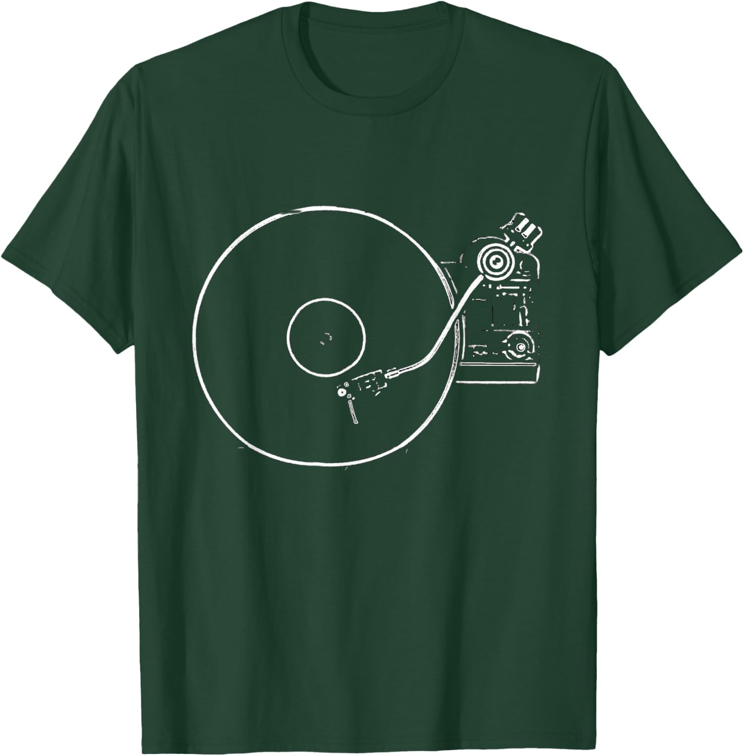 Vinyl Record Player Sketch Drawing T-Shirt - T-Shirt | Forest