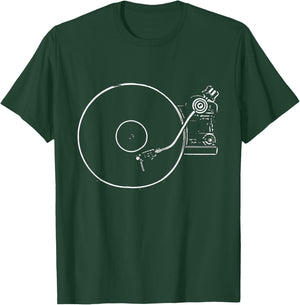 Vinyl Record Player Sketch Drawing T-Shirt - T-Shirt | Forest