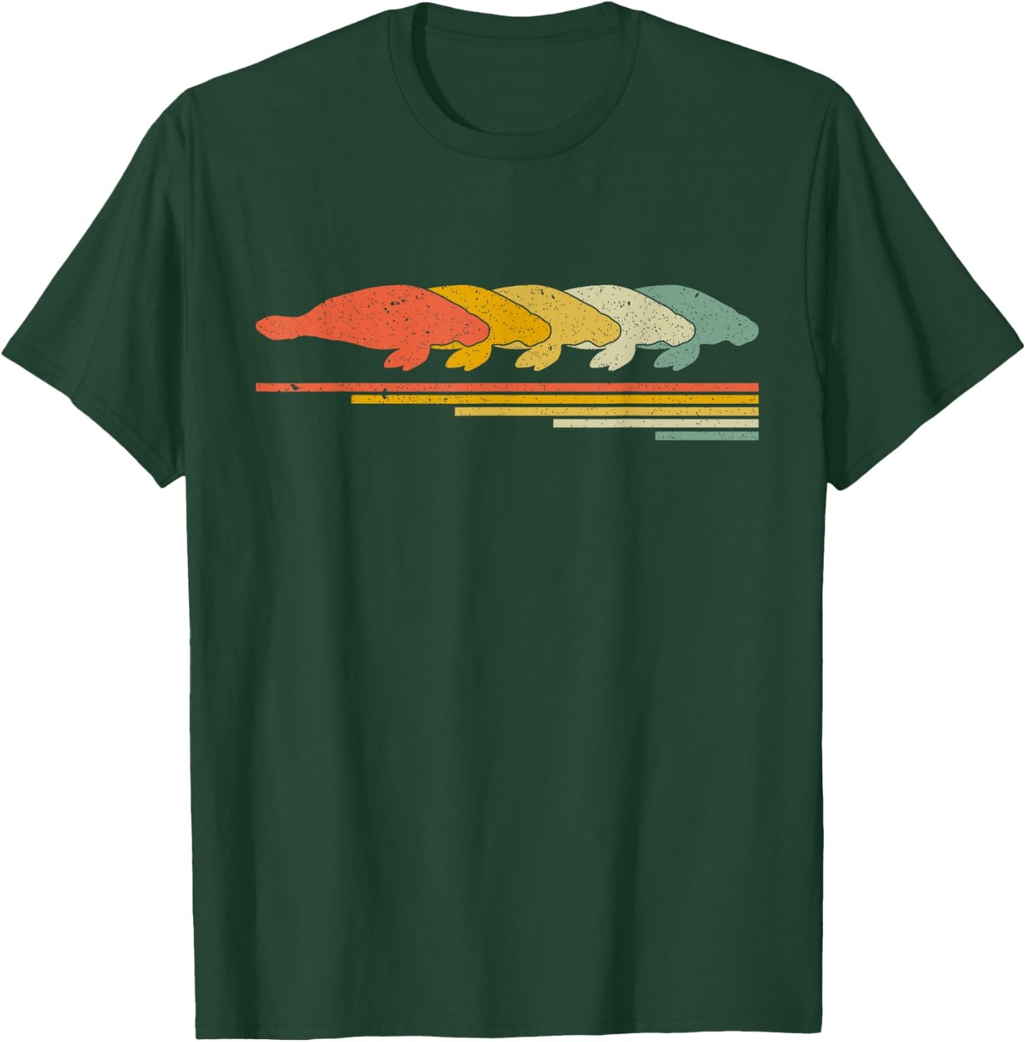 Manatee Retro Vintage 70s 80s Animal Lover T-Shirt - T-Shirt | Forest