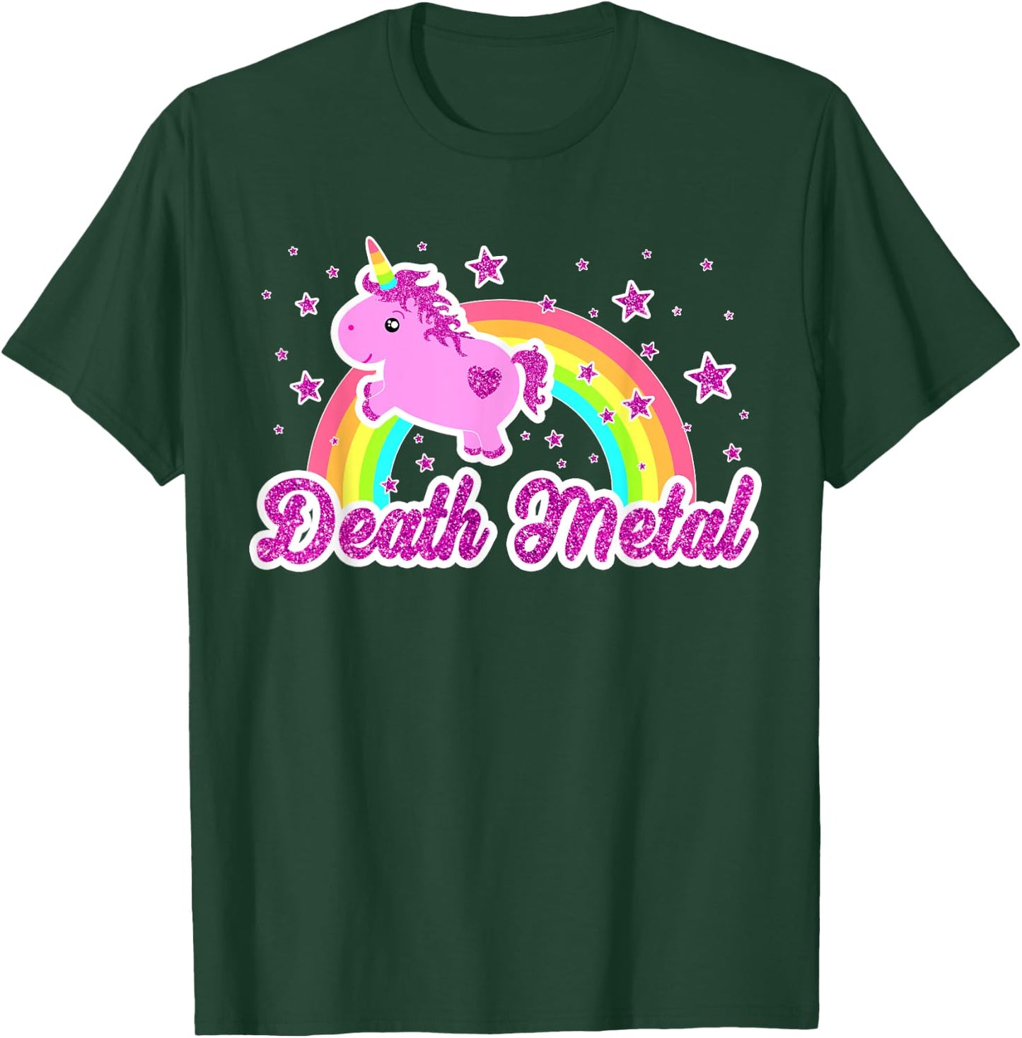 Death Metal Music Funny Ironic Cool Unicorn Festival T-Shirt - T-Shirt | Forest