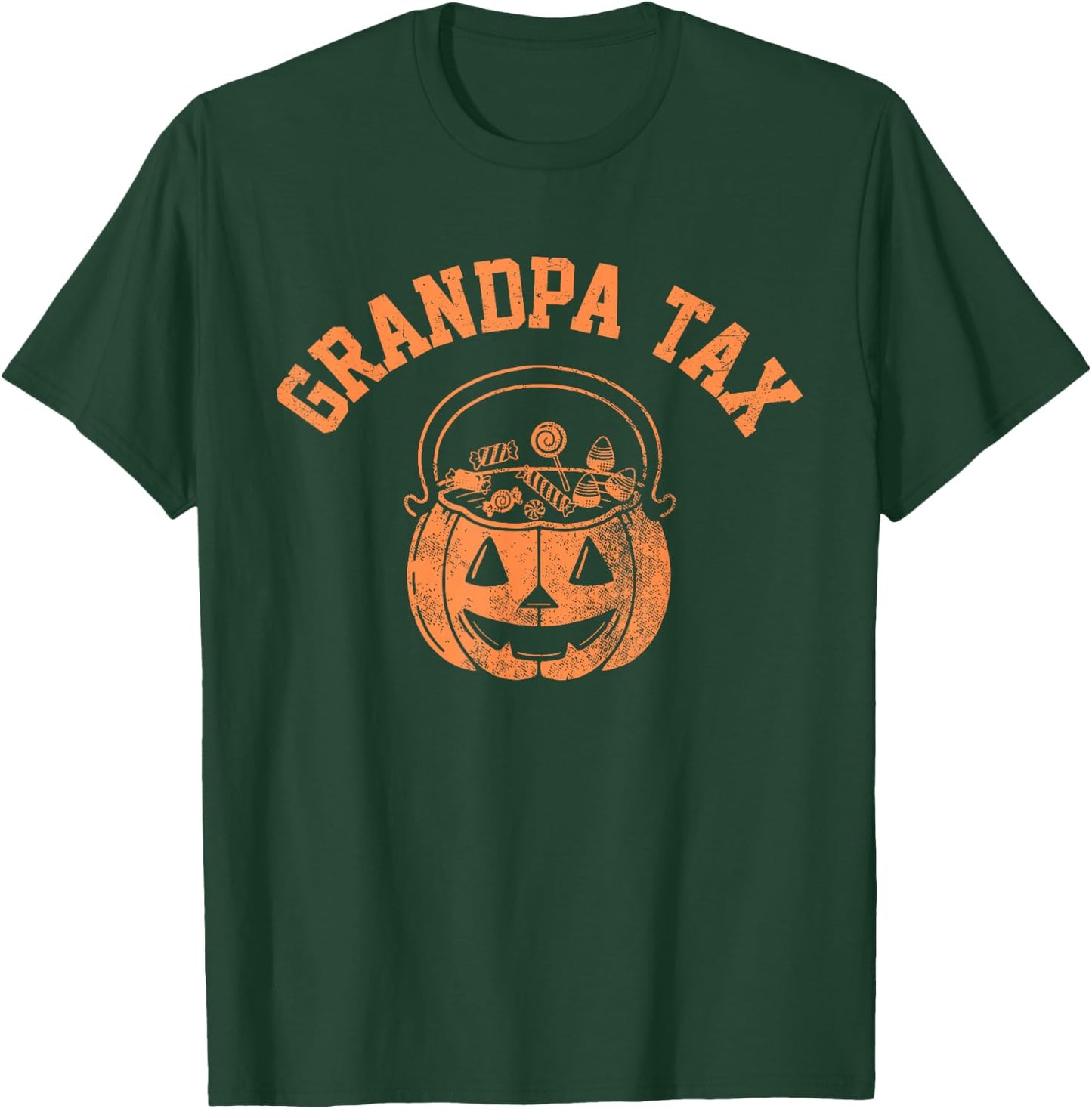 Vintage Grandpa Tax Halloween Pumpkin Spooky Trick or Treat T-Shirt - T-Shirt | Forest