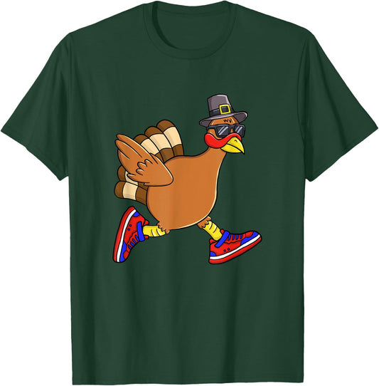 Turkey Trot Funny Thanksgiving Day Running 5K Pilgrim Gift T-Shirt - T-Shirt | Forest