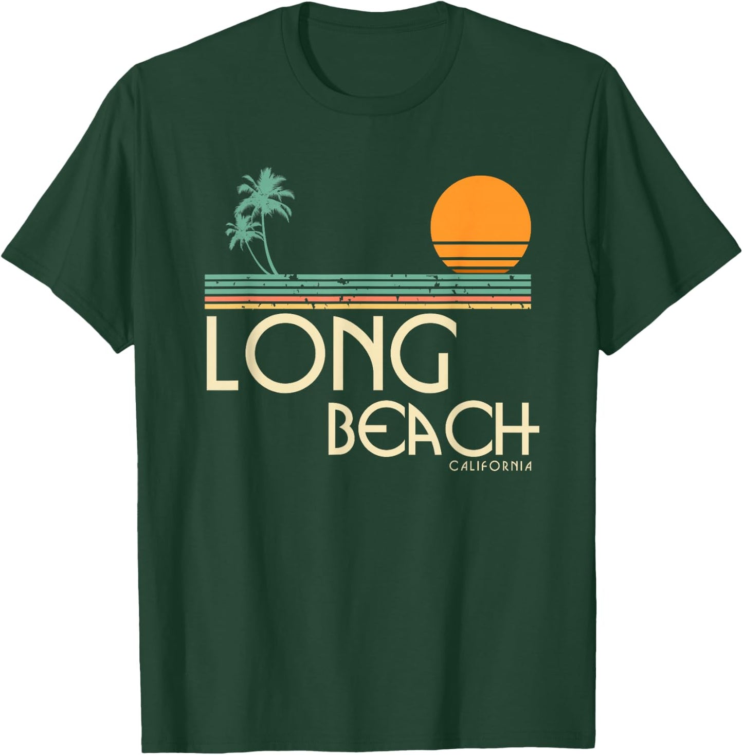 Vintage Long Beach California T-Shirt - T-Shirt | Forest
