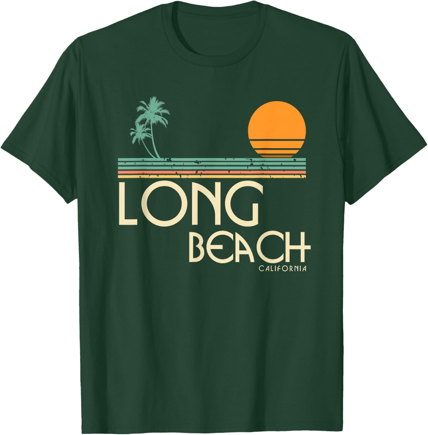 Vintage Long Beach California T-Shirt - T-Shirt | Forest
