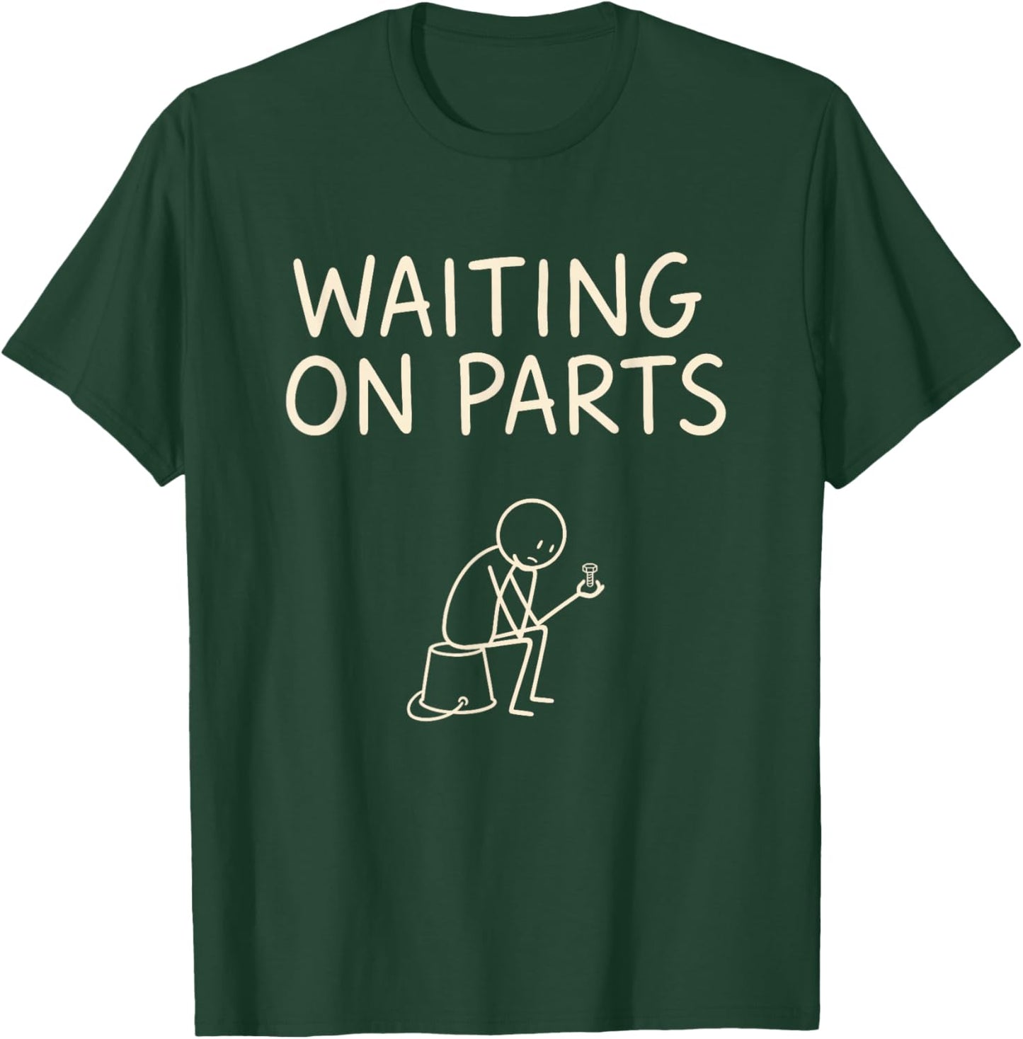 Mechanic Men Auto Repair Waiting on Parts Car Technician T-Shirt - T-Shirt | Forest