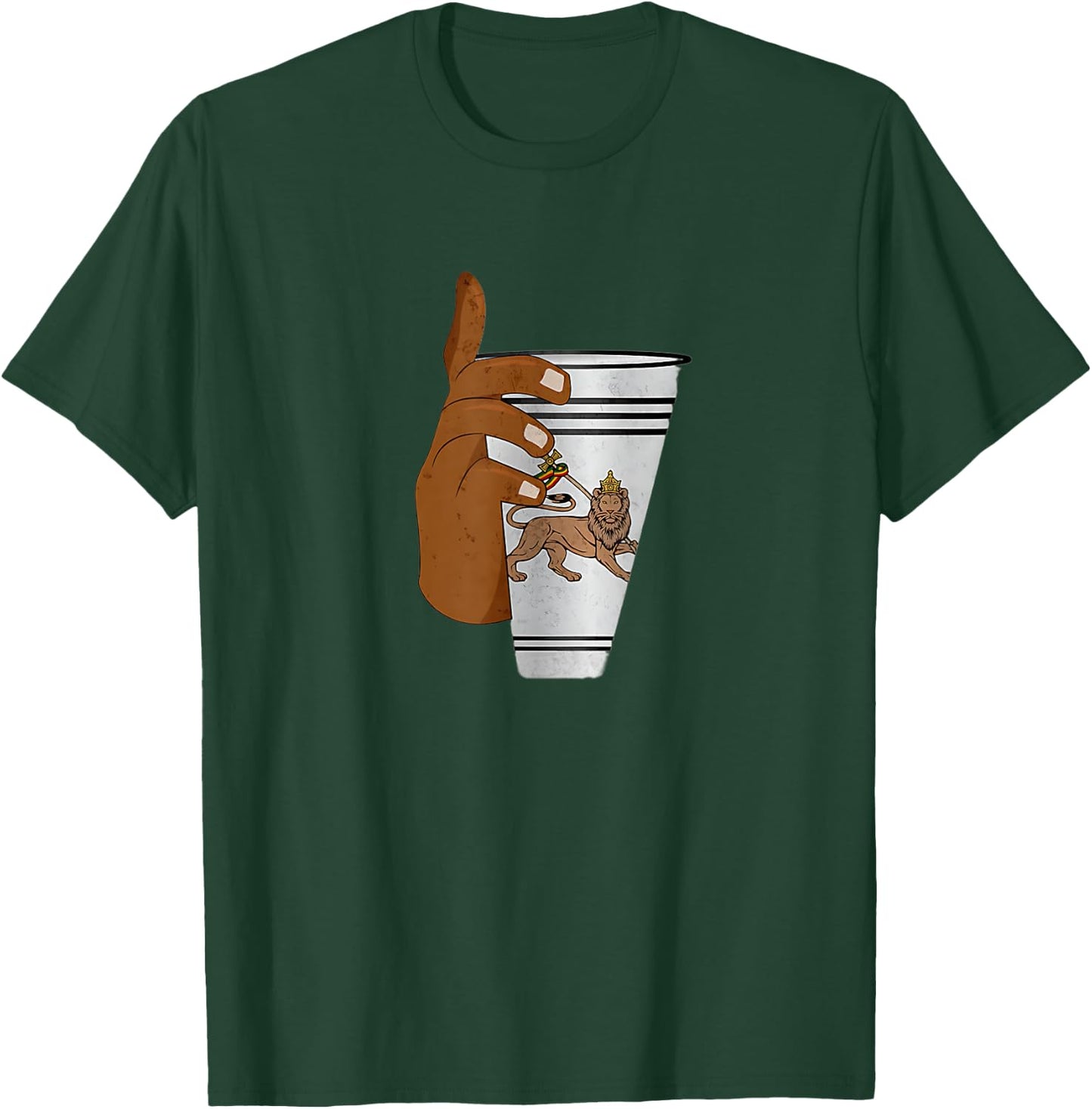 Ethiopian Menelik cup Tela Gesho T-Shirt - T-Shirt | Forest