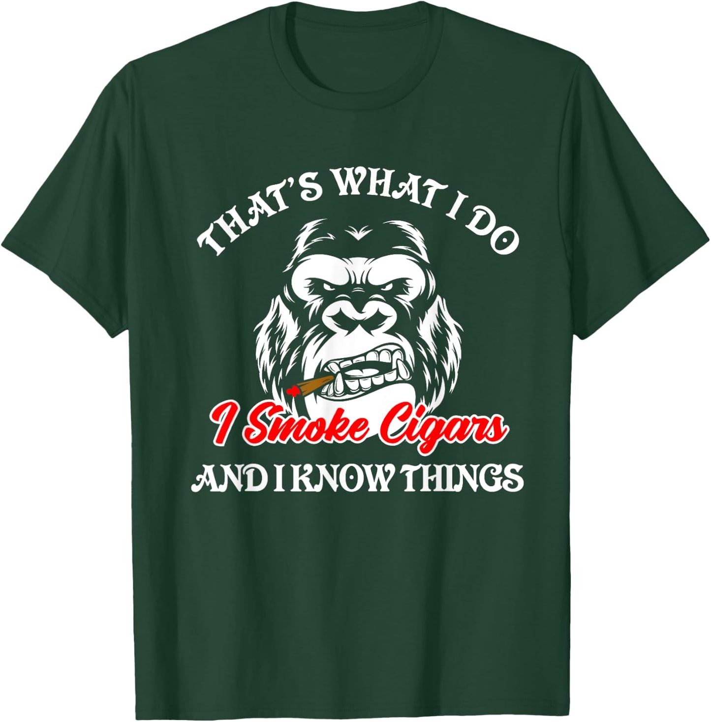 That's What I Do - Funny Cigars Smoker Smoking Monkey T-Shirt - T-Shirt | Forest