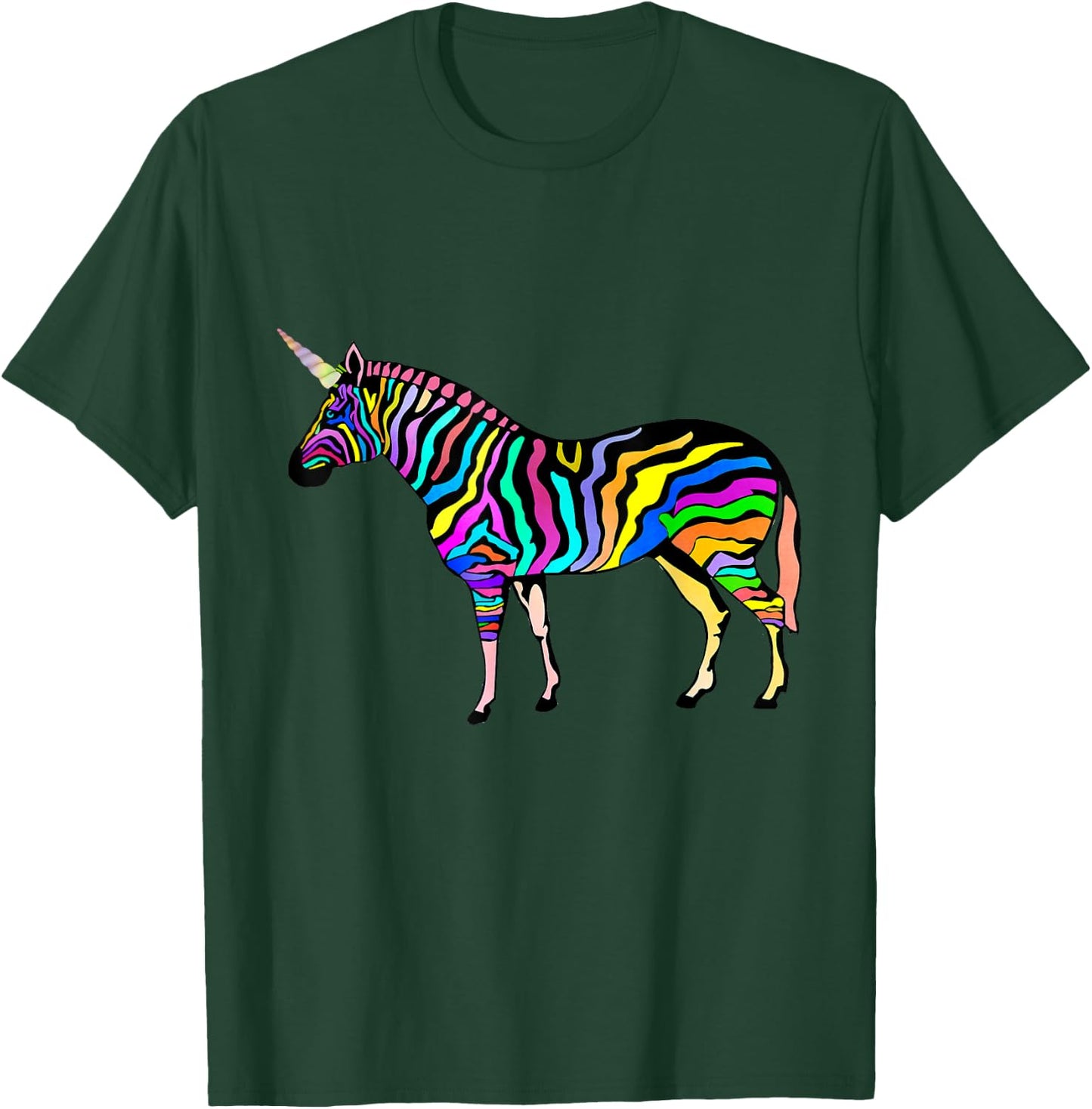 Funny Rainbow Zebra Unicorn T Shirt | Zebracorn Youth T-Shirt - T-Shirt | Forest