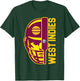 Cricket West Indies Fan Helmet Ball and Bat Design T-Shirt - T-Shirt | Forest