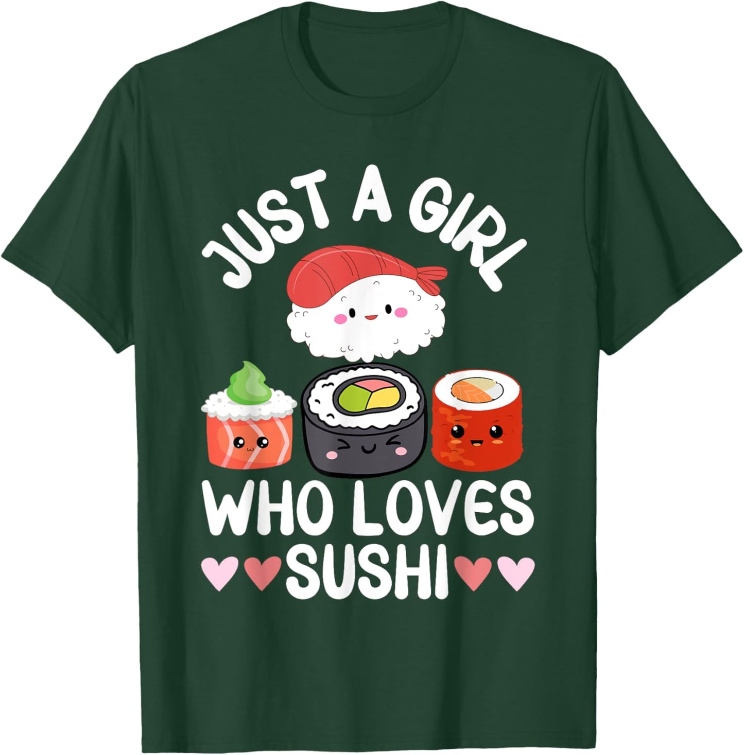 Cool Sushi Teen Girls Sushi Lovers Japanese Food T-Shirt - T-Shirt | Forest