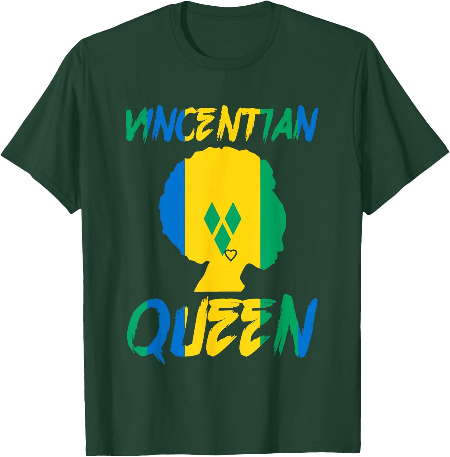 Vincentian Queen St Vincent Grenadines Flag Afro Pride Home T-Shirt - T-Shirt | Forest