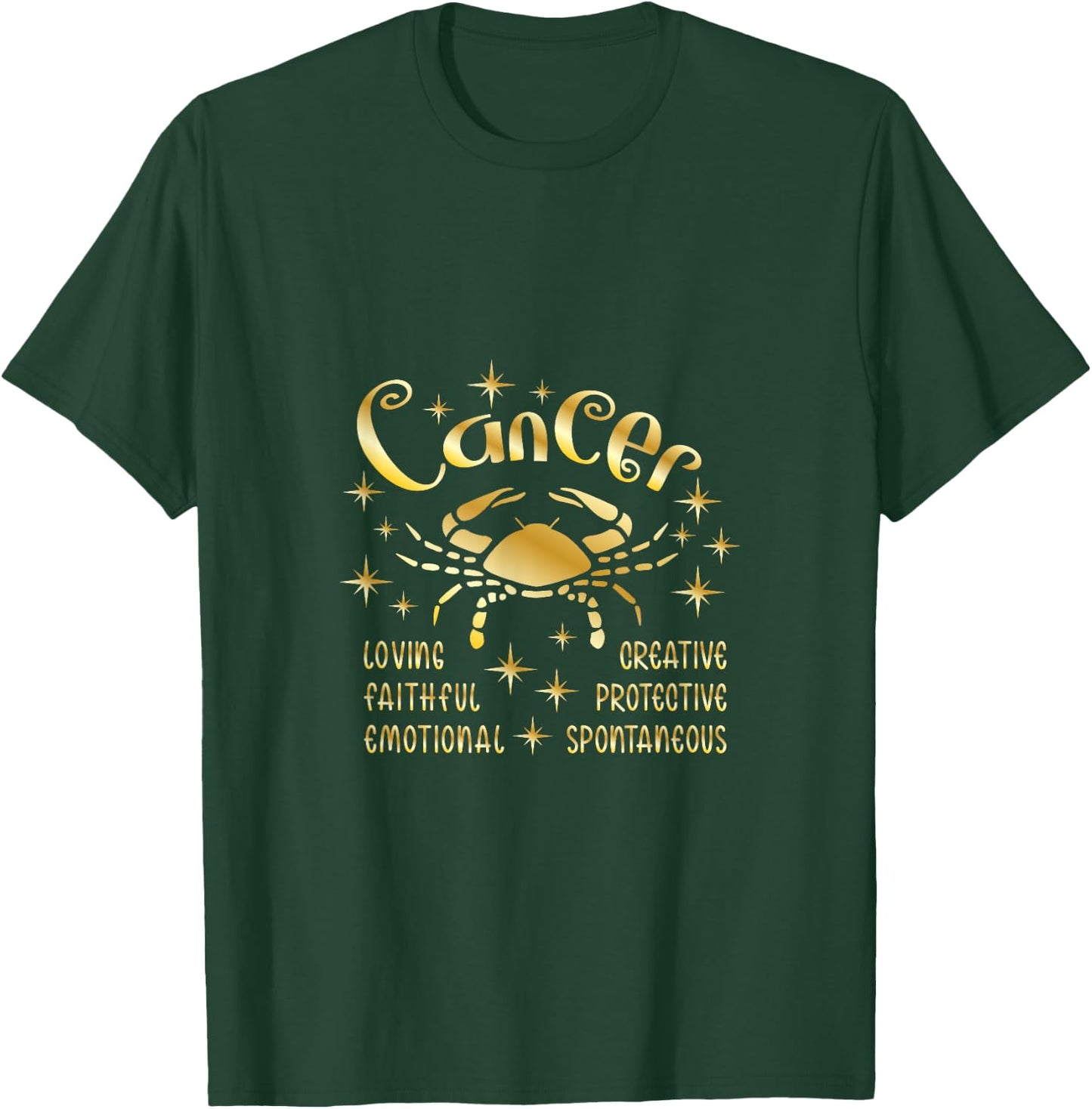 Cancer Zodiac Gold T-Shirt - T-Shirt | Forest