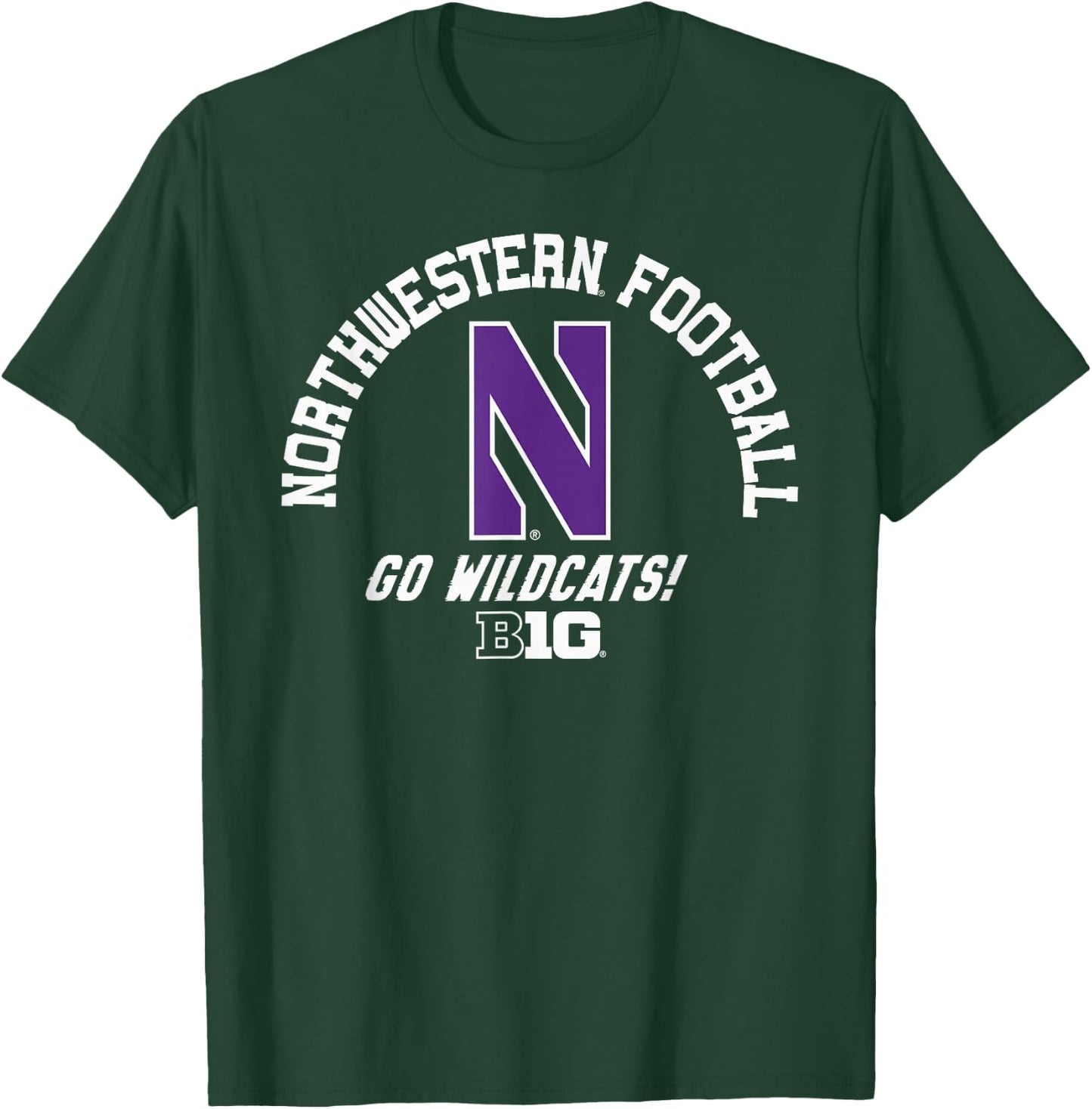 Northwestern Wildcats Big 10 Football Logo T-Shirt - T-Shirt | Forest