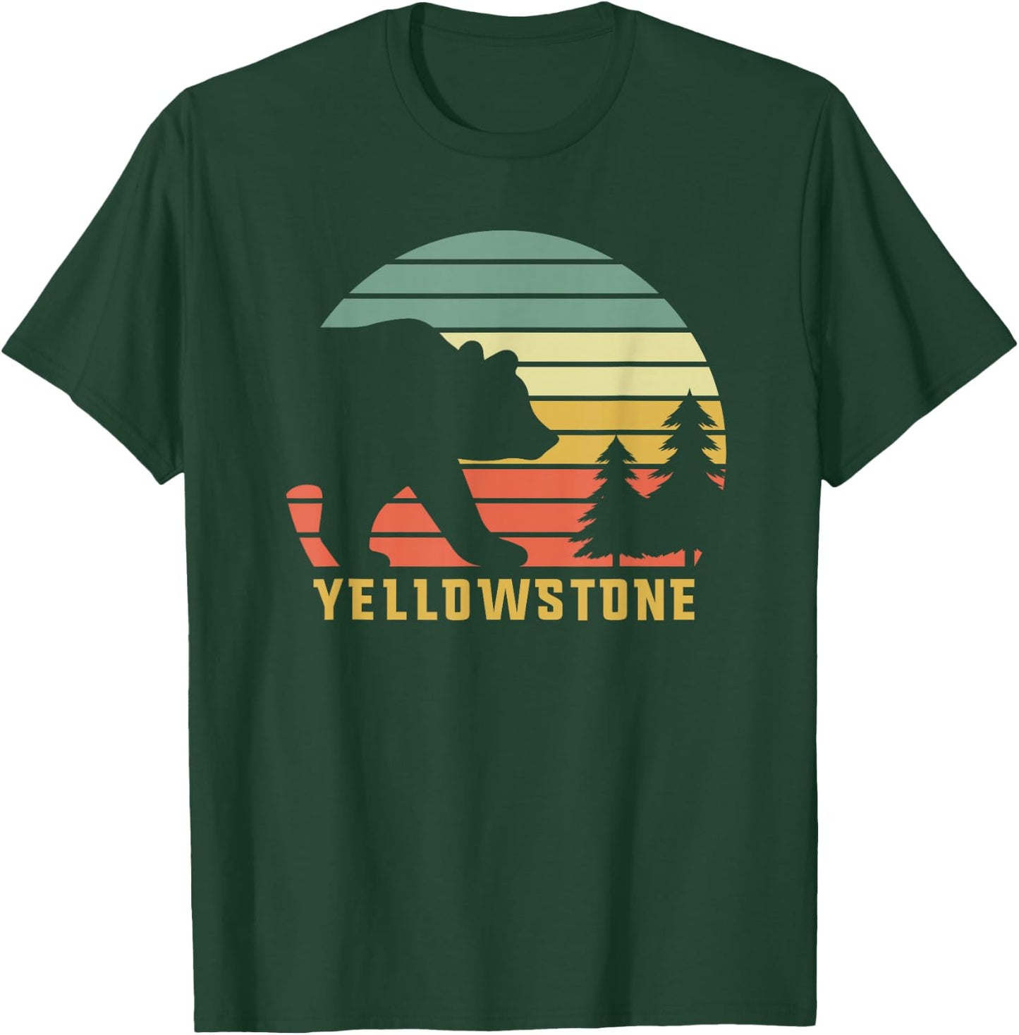 Vintage Yellowstone National Park Retro Bear Souvenir Gift T-Shirt - T-Shirt | Forest