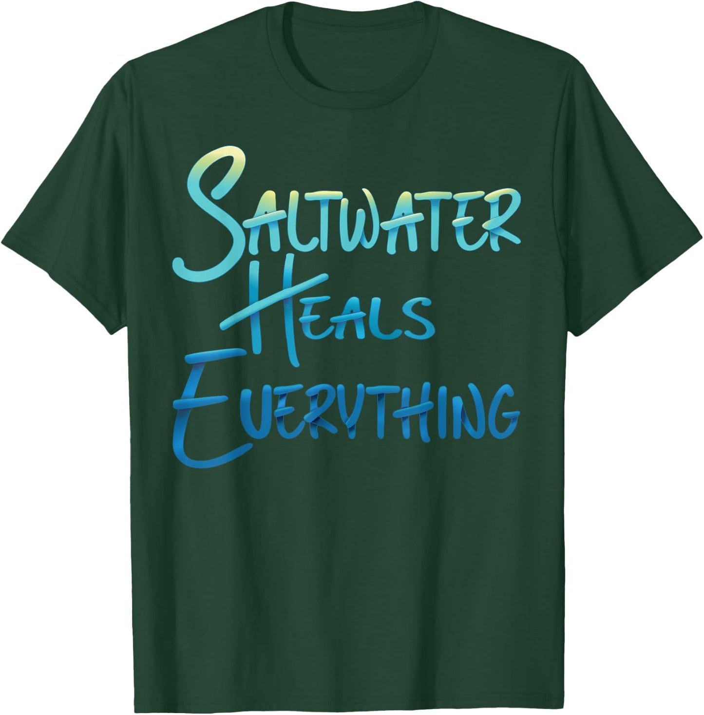 Saltwater Heals Everything Beach Vacation Vibes Men Women Kids T-Shirt - T-Shirt | Forest