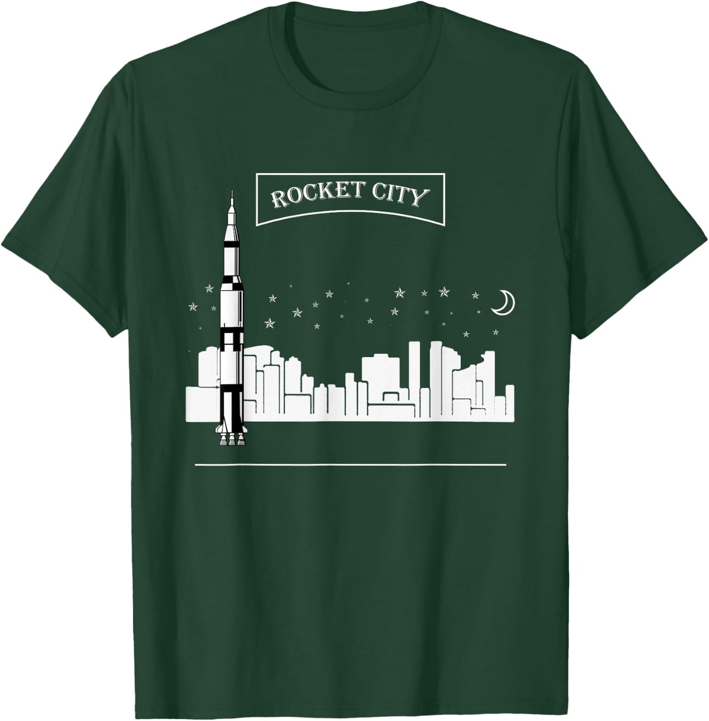 Rocket City Shirt Alabama Huntsville Space Moon Aerospace T-Shirt - T-Shirt | Forest