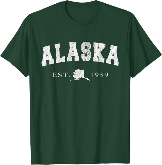 Alaska AK Retro Vintage Gift Men Women Kids T-Shirt - T-Shirt | Forest