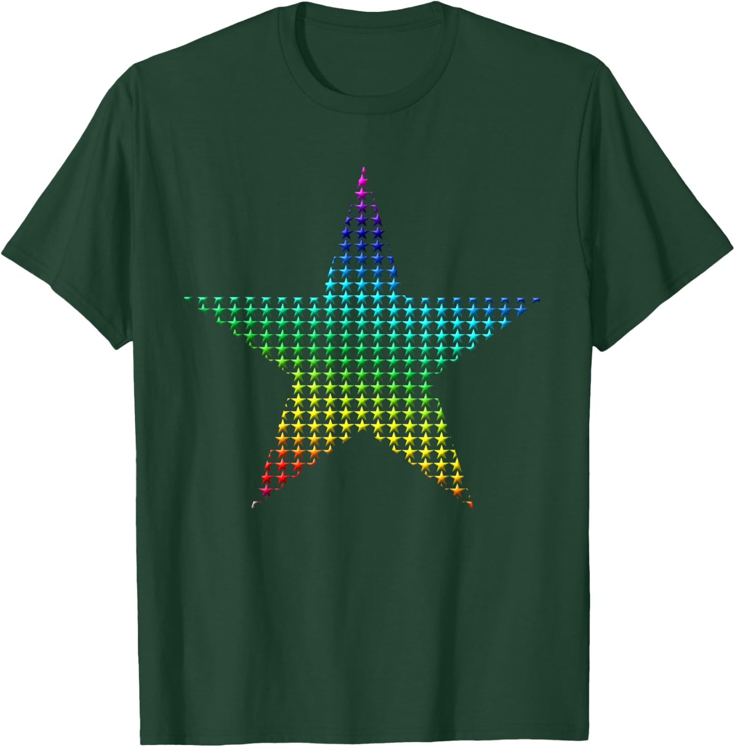 Multicoloured stars in the star rainbow graphic T-Shirt - T-Shirt | Forest