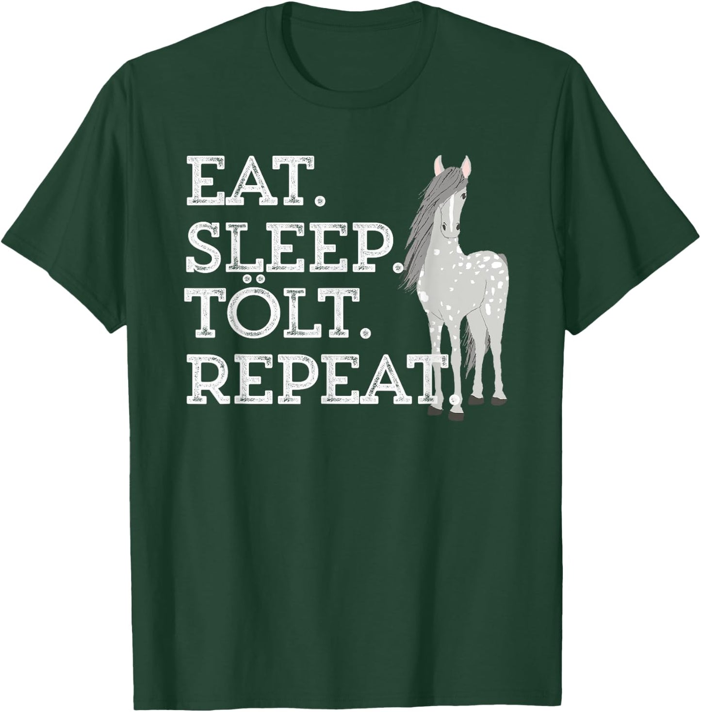 Icelandic Horse Saying Eat Sleep Tolt Toy Pony Women Men Kid T-Shirt - T-Shirt | Forest