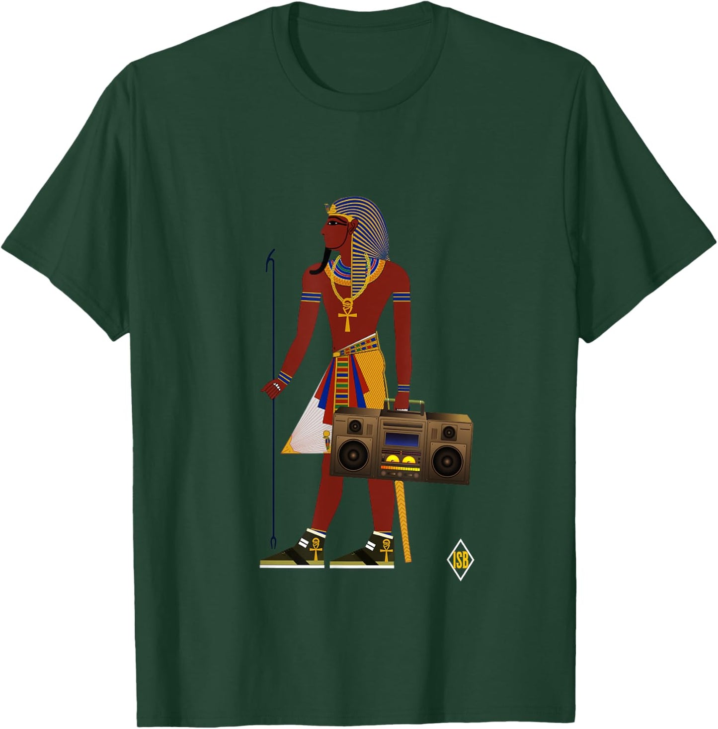 Boombox Retro EGYPT 80's Music T-Shirt - T-Shirt | Forest