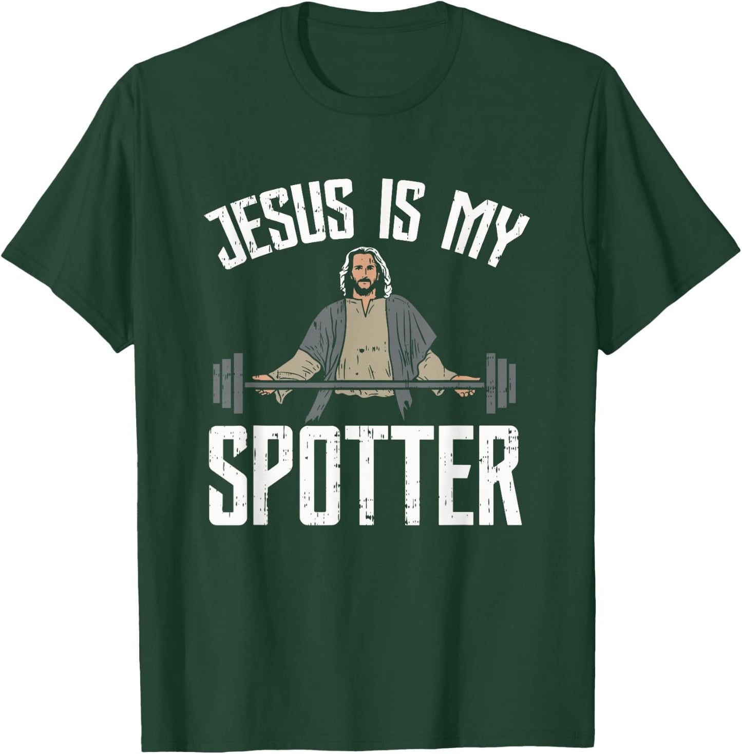 Jesus Is My Spotter Jesus T-Shirt - T-Shirt | Forest