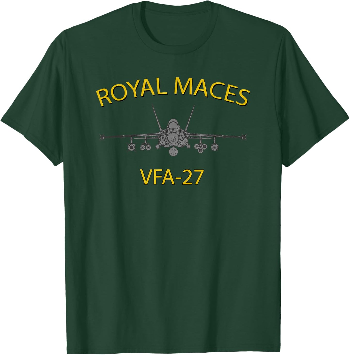 VFA-27 Royal Maces Strike Fighter Squadron F-18 Super Hornet T-Shirt - T-Shirt | Forest