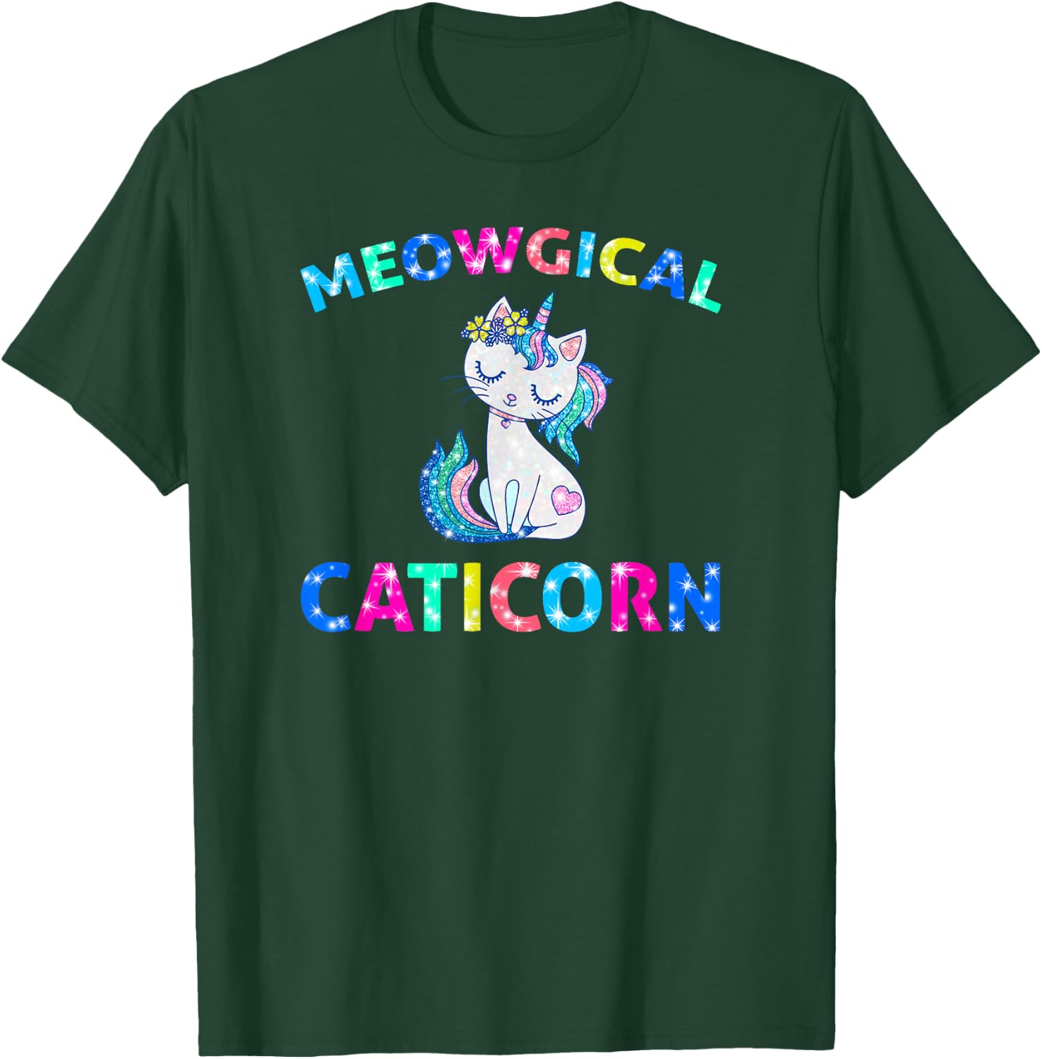 Meowgical Caticorn Shirt Unicorn Cat Kittycorn T-Shirt - T-Shirt | Forest