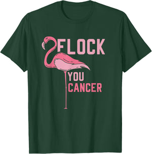 Funny Flamingo Flock You Breast Cancer Pink Awareness Design T-Shirt - T-Shirt | Forest