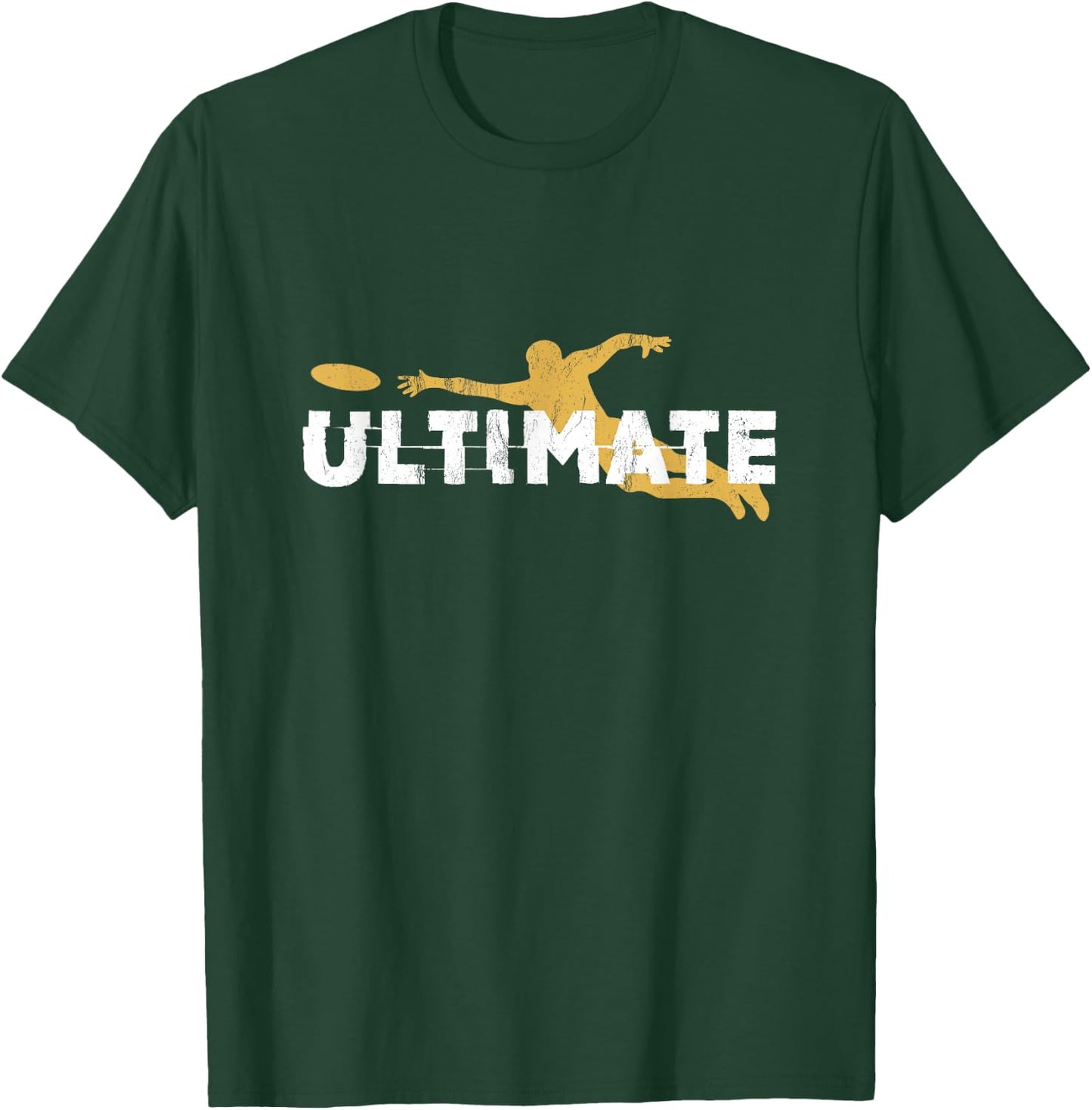 Ultimate Frisbee Silhouettes Distressed T-Shirt - T-Shirt | Forest