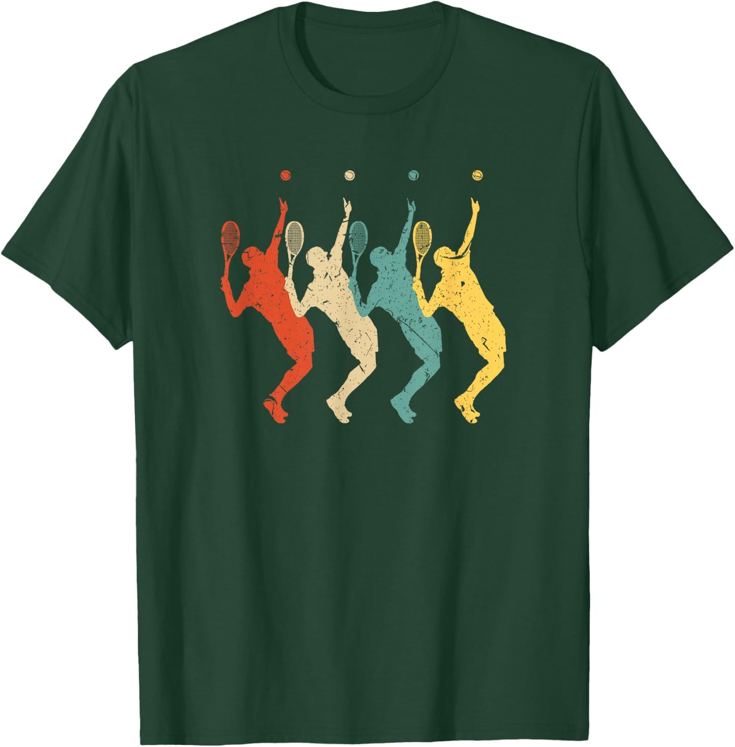 Tennis Vintage Retro 70s 80s Tennis Player T-Shirt - T-Shirt | Forest