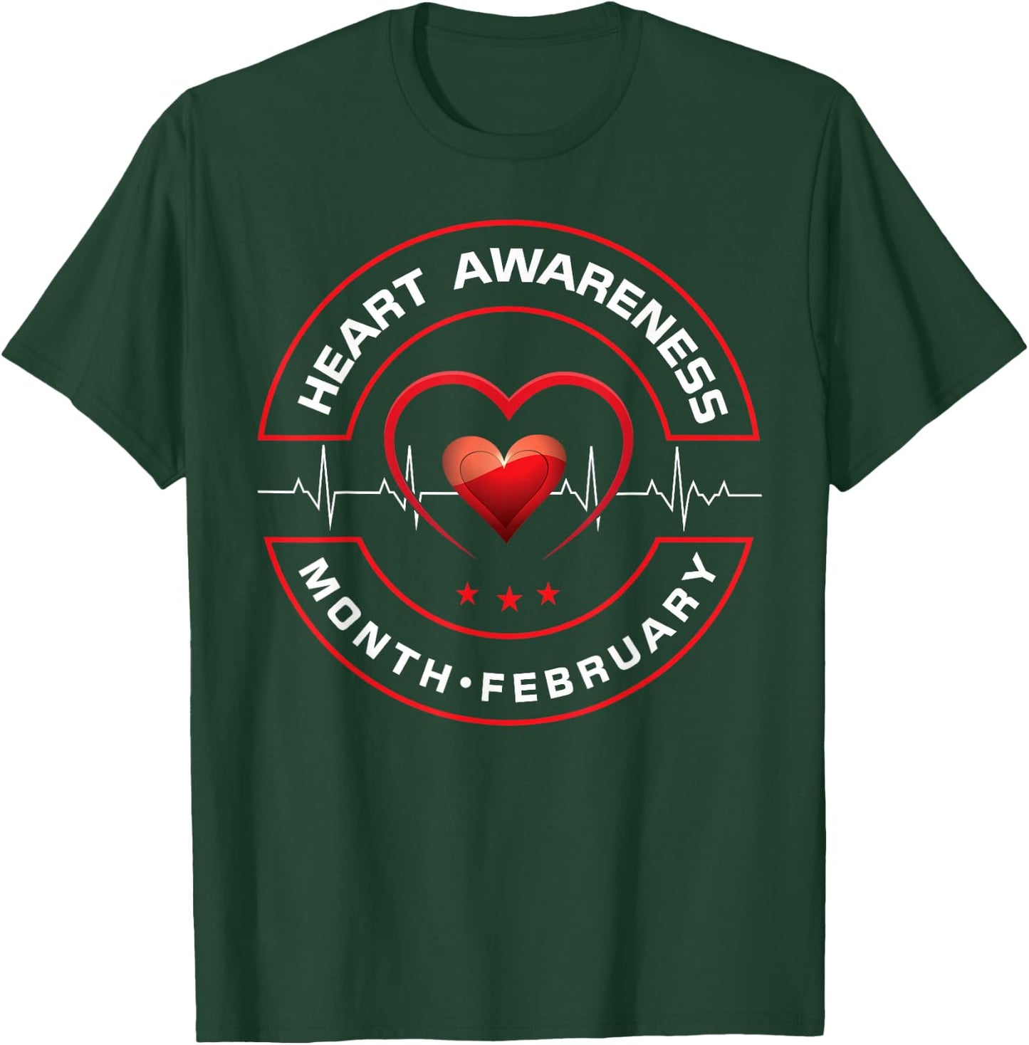 Heart Health Month February American Heart Health T-Shirt - T-Shirt | Forest