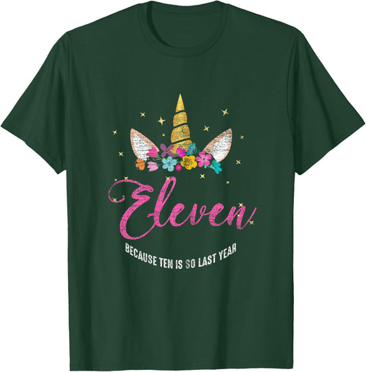 11 Years Old Birthday Girl Gifts Unicorn 11th Birthday T-Shirt - T-Shirt | Forest