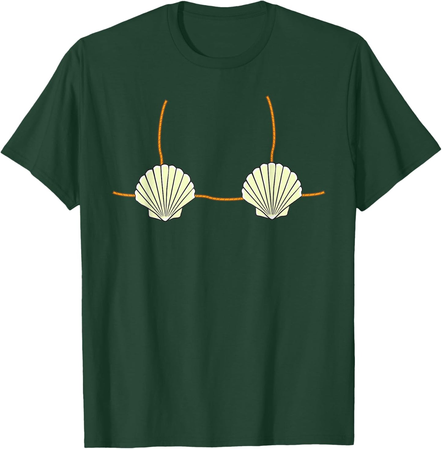 Mermaid Sea Shell Bikini Top Funny T-Shirt - T-Shirt | Forest