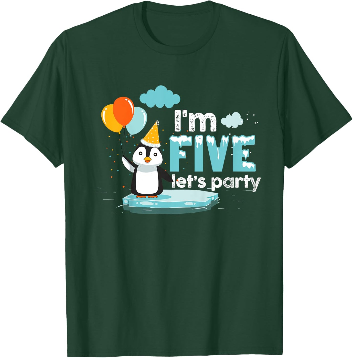 I'm 5 Birthday Outfit Penguin Kids Clothing T-Shirt - T-Shirt | Forest