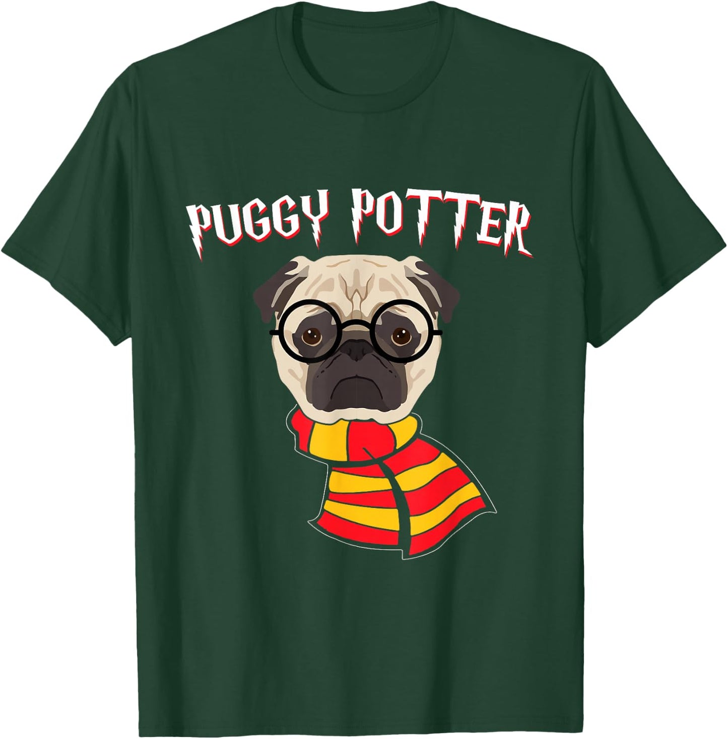 Pug Dog Pet Gift Puggy Potter Nerd Pug Dog T-Shirt - T-Shirt | Forest