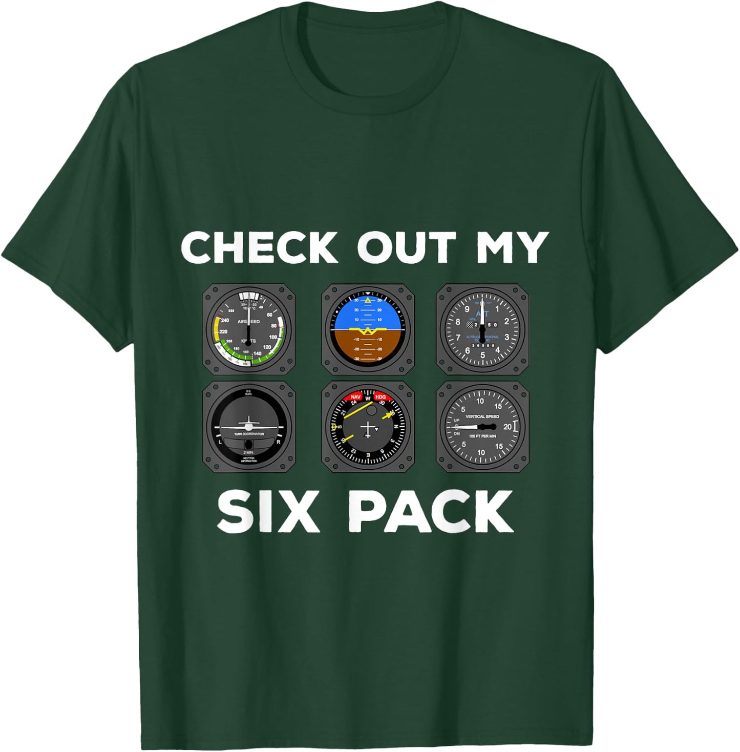 Check Out My Six Pack Pilot Aviation Flying Airplane Gym T-Shirt - T-Shirt | Forest