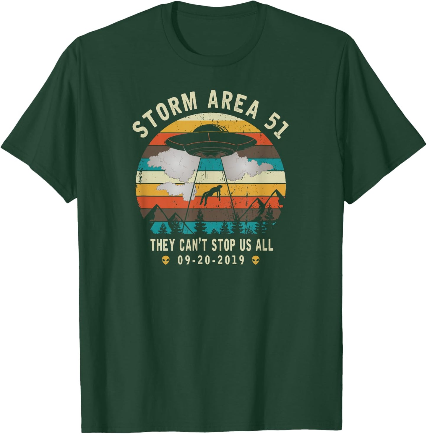 Storm Area 51-They Can't Stop Us All-Vintage Alien Abduction T-Shirt - T-Shirt | Forest