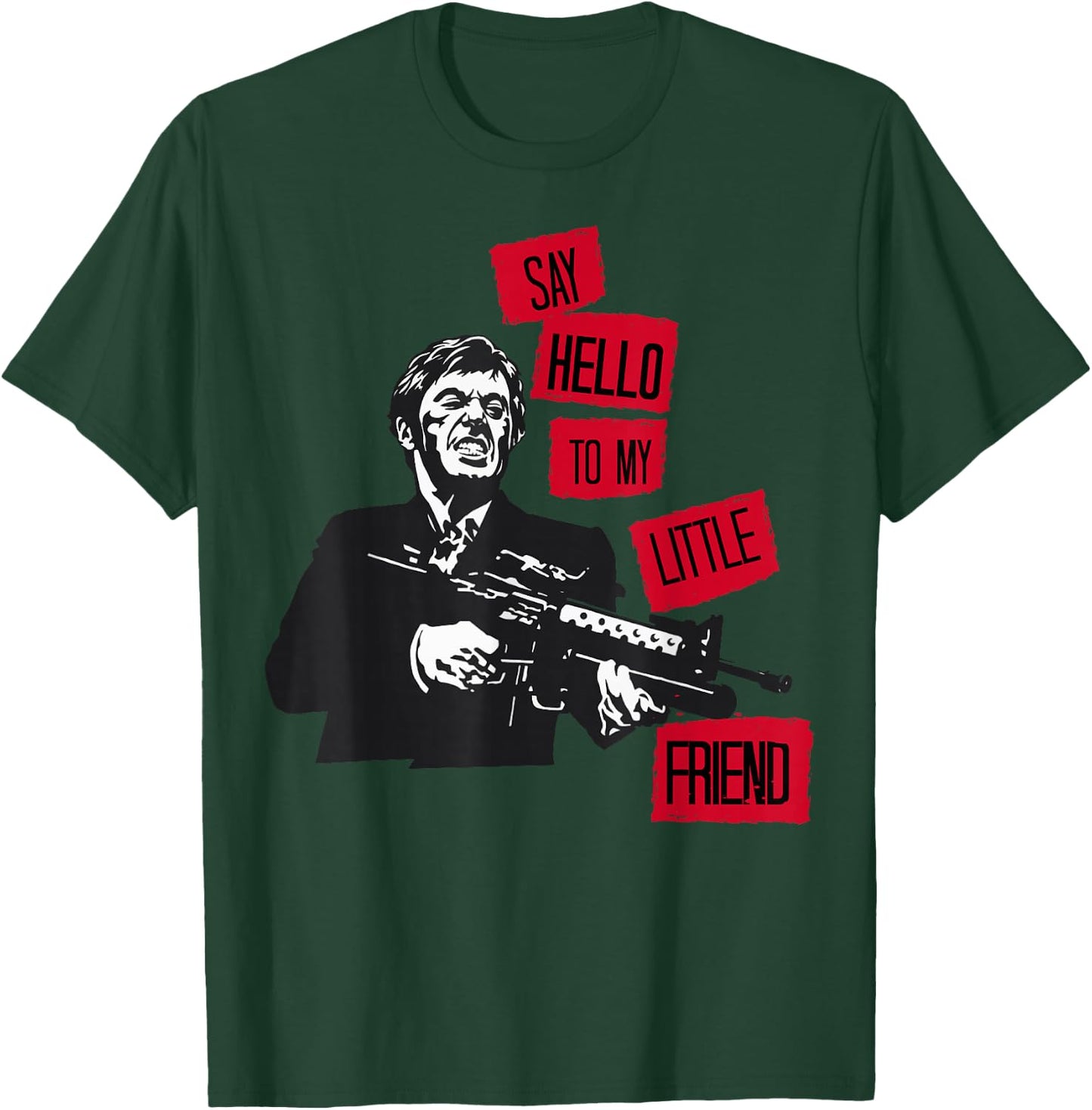 Scarface Say Hello To My Little Friend Portrait T-Shirt - T-Shirt | Forest