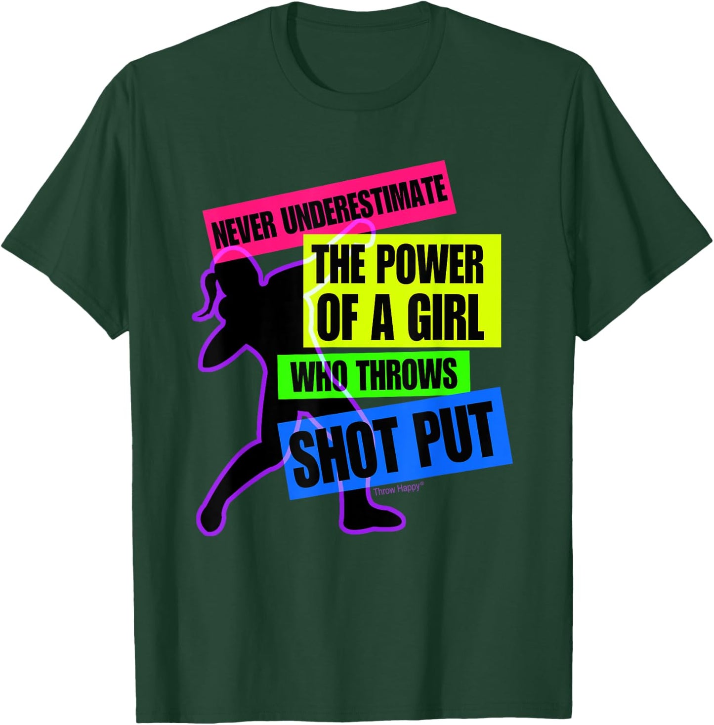Track and Field Girl Power Shot Put Thrower T-Shirt - T-Shirt | Forest