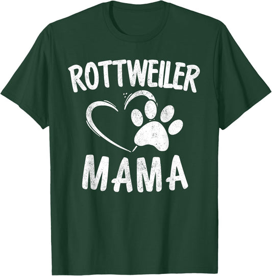 Rottweiler Mama Gift Dog Lover Apparel Pet Owner Rottie Mom T-Shirt - T-Shirt | Forest