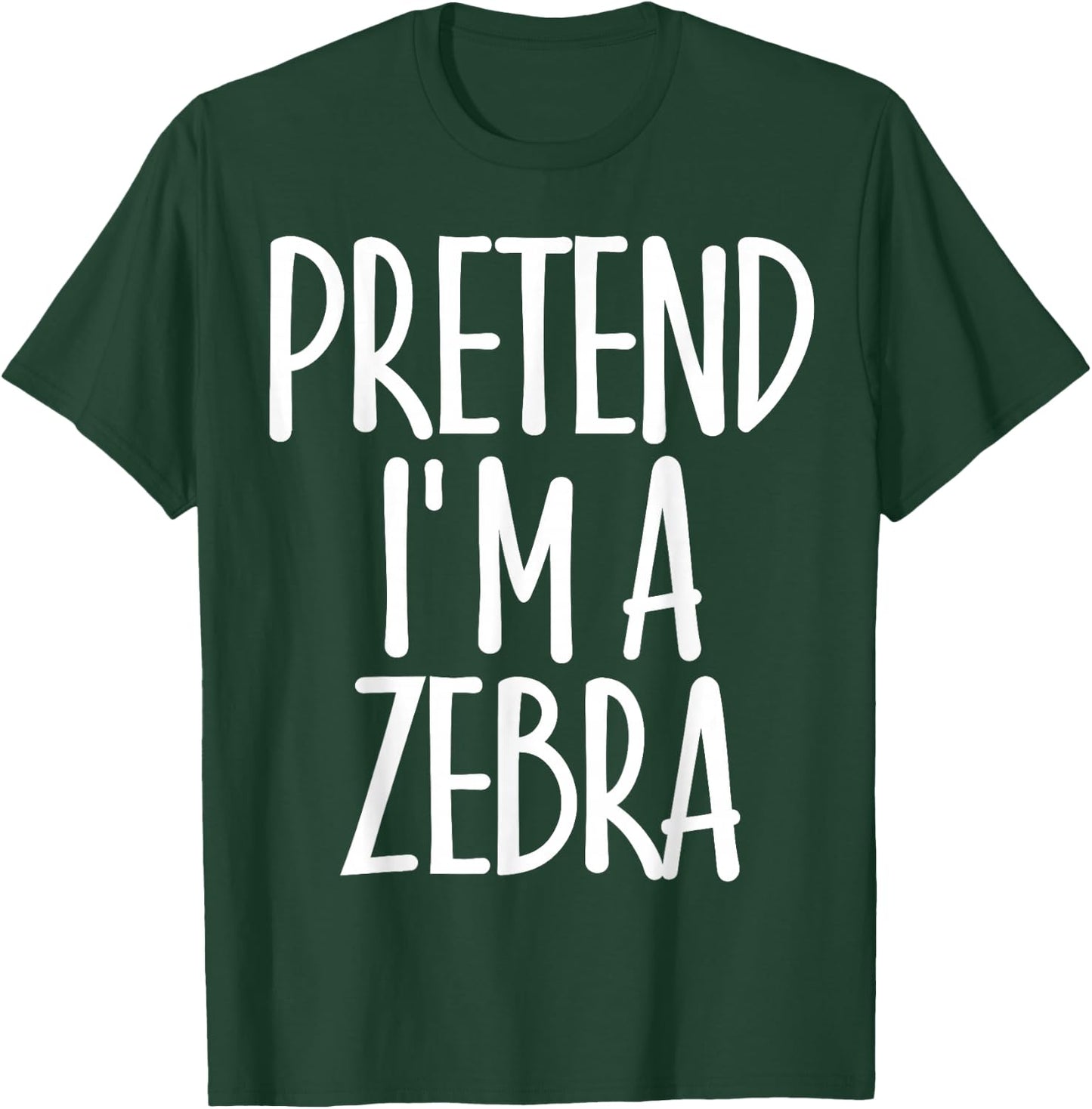 Funny Easy Pretend I'm Zebra Costume Gift Cute Halloween T-Shirt - T-Shirt | Forest