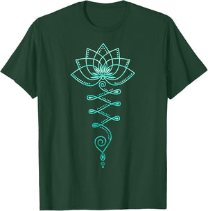 Lotus Flower, Unalome, Yoga, Meditation, Zen, Buddhism T-Shirt - T-Shirt | Forest