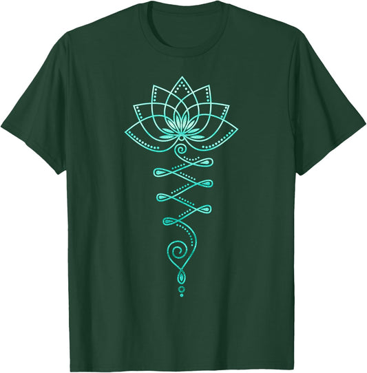 Lotus Flower, Unalome, Yoga, Meditation, Zen, Buddhism T-Shirt - T-Shirt | Forest