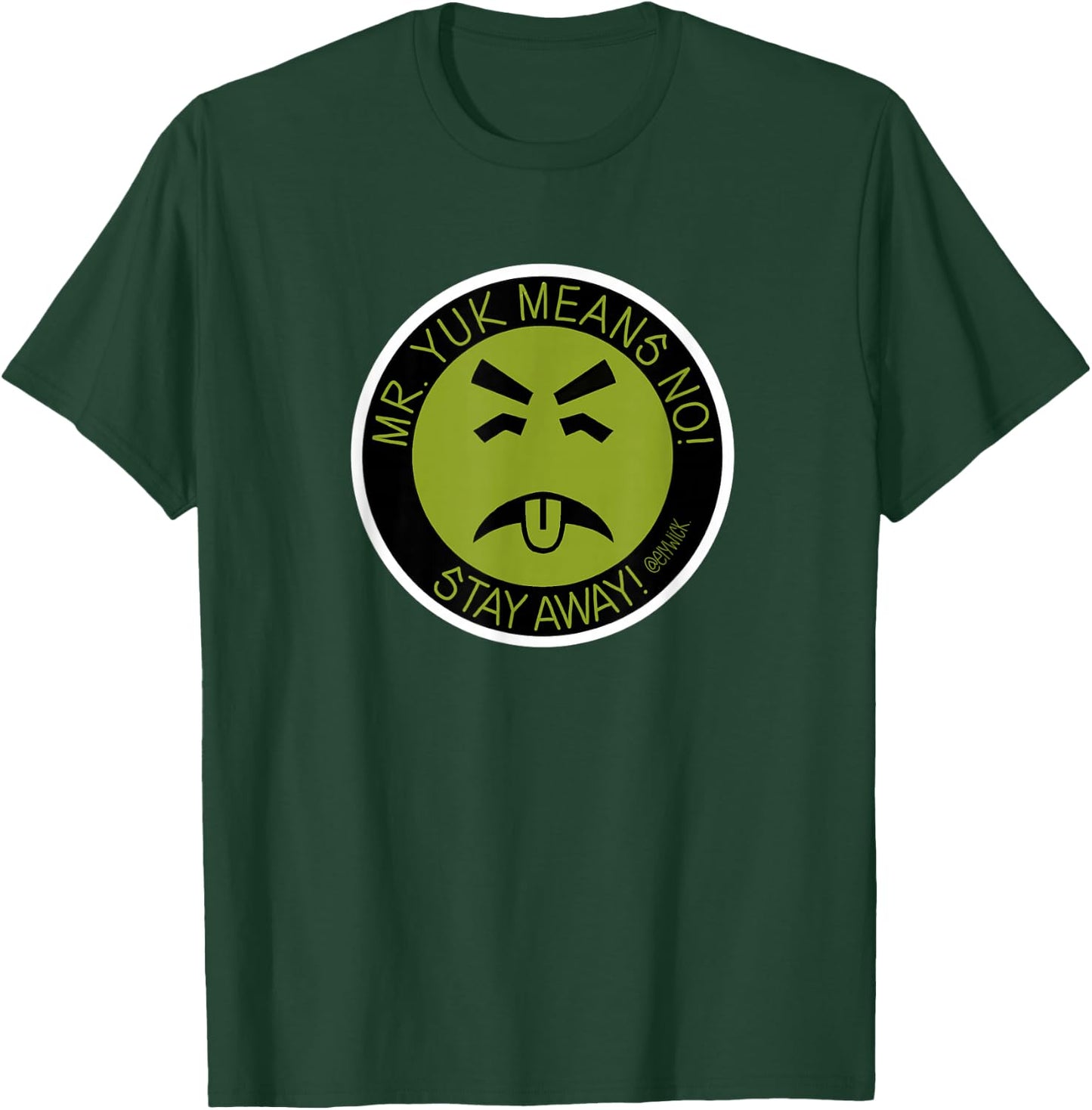 elywick. Adult Mr. Yuk - Black, Small, Short Sleeve, , Classic Fit, Cotton 65% Polyester 35% T-Shirt - T-Shirt | Forest
