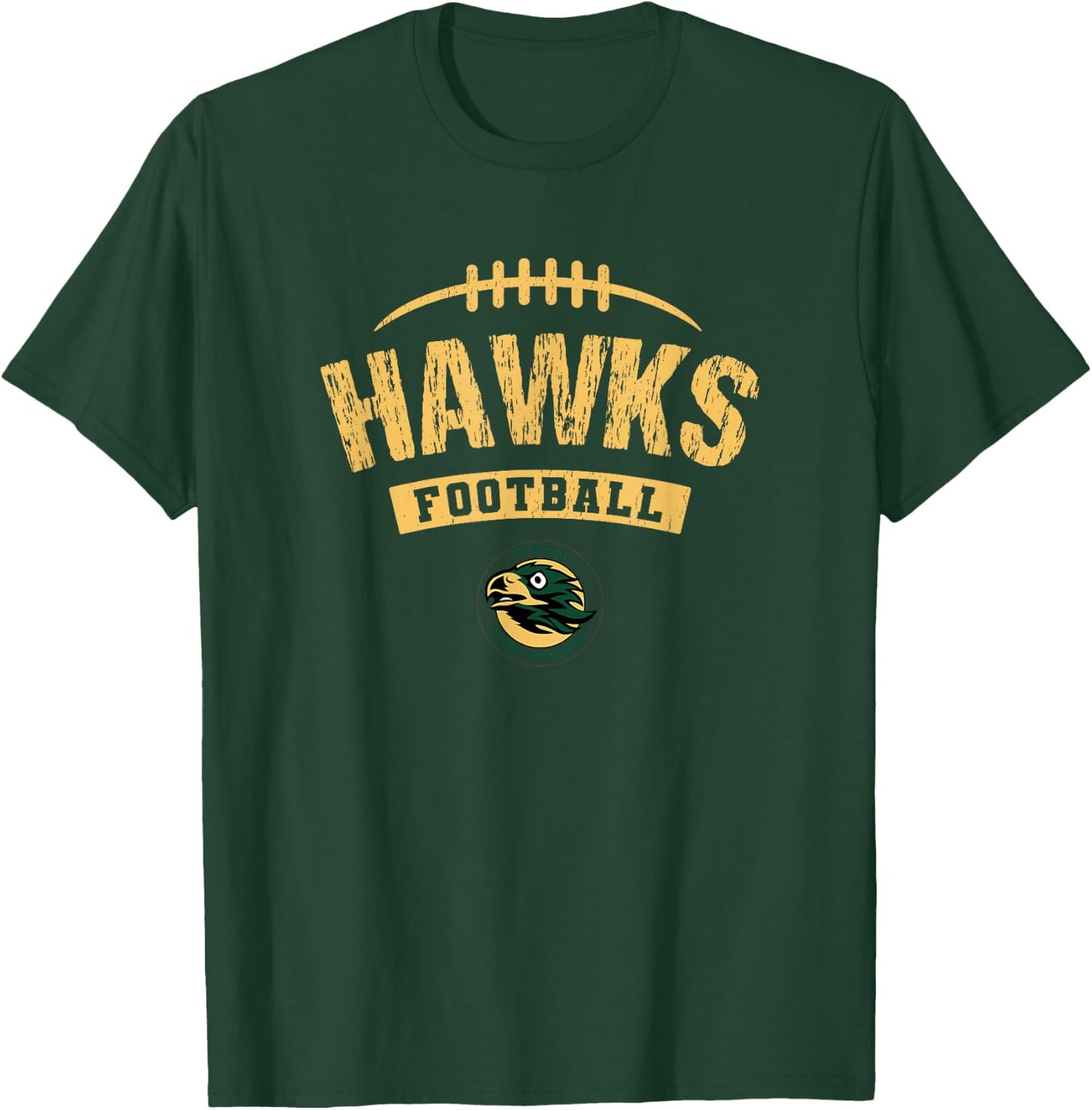 Viera Hawks Logo Football Distressed HS T-Shirt - T-Shirt | Forest