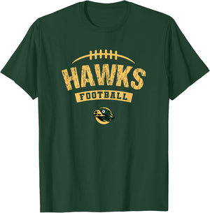 Viera Hawks Logo Football Distressed HS T-Shirt - T-Shirt | Forest