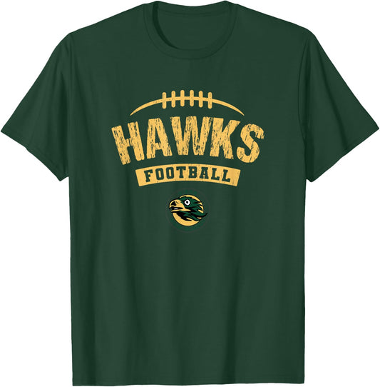 Viera Hawks Logo Football Distressed HS T-Shirt - T-Shirt | Forest