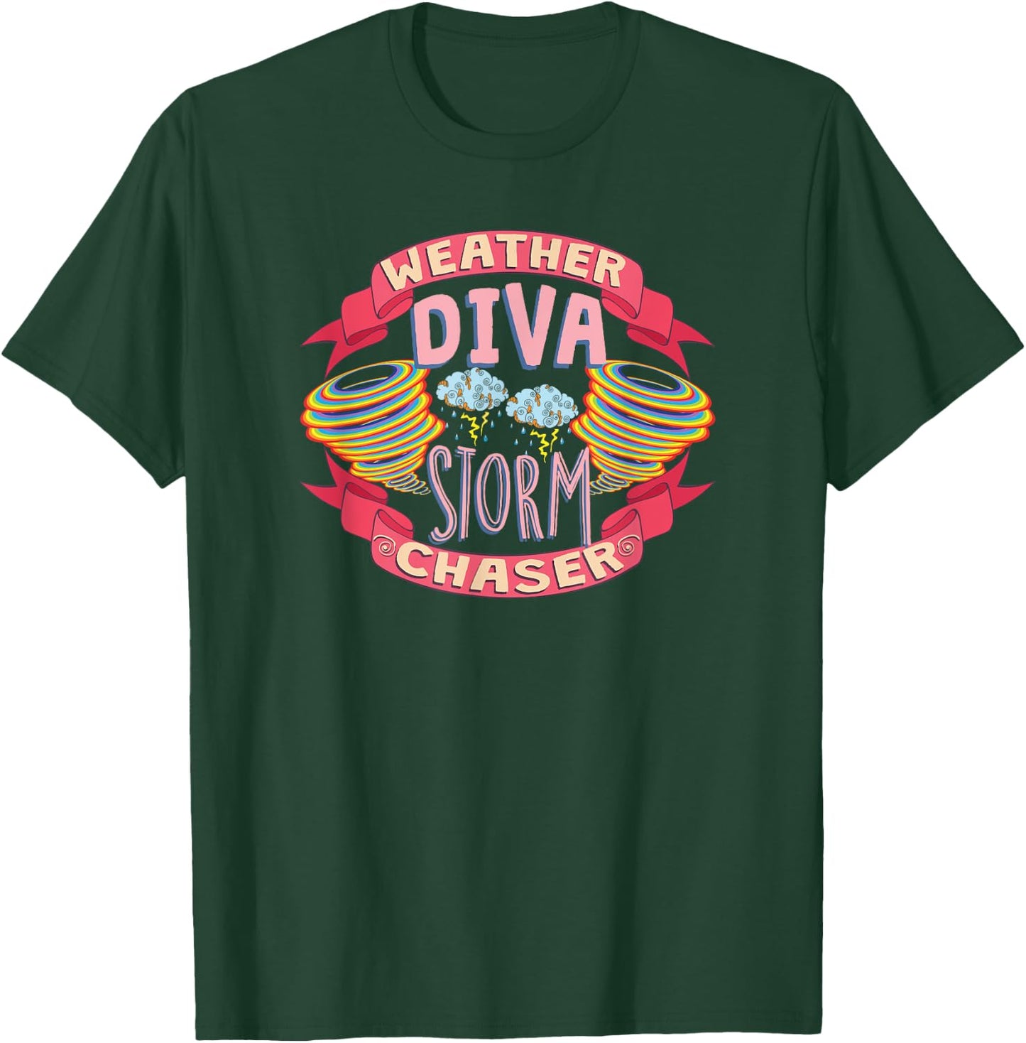 Weather Diva Storm Chaser Graphic Storm Adventure T-Shirt - T-Shirt | Forest