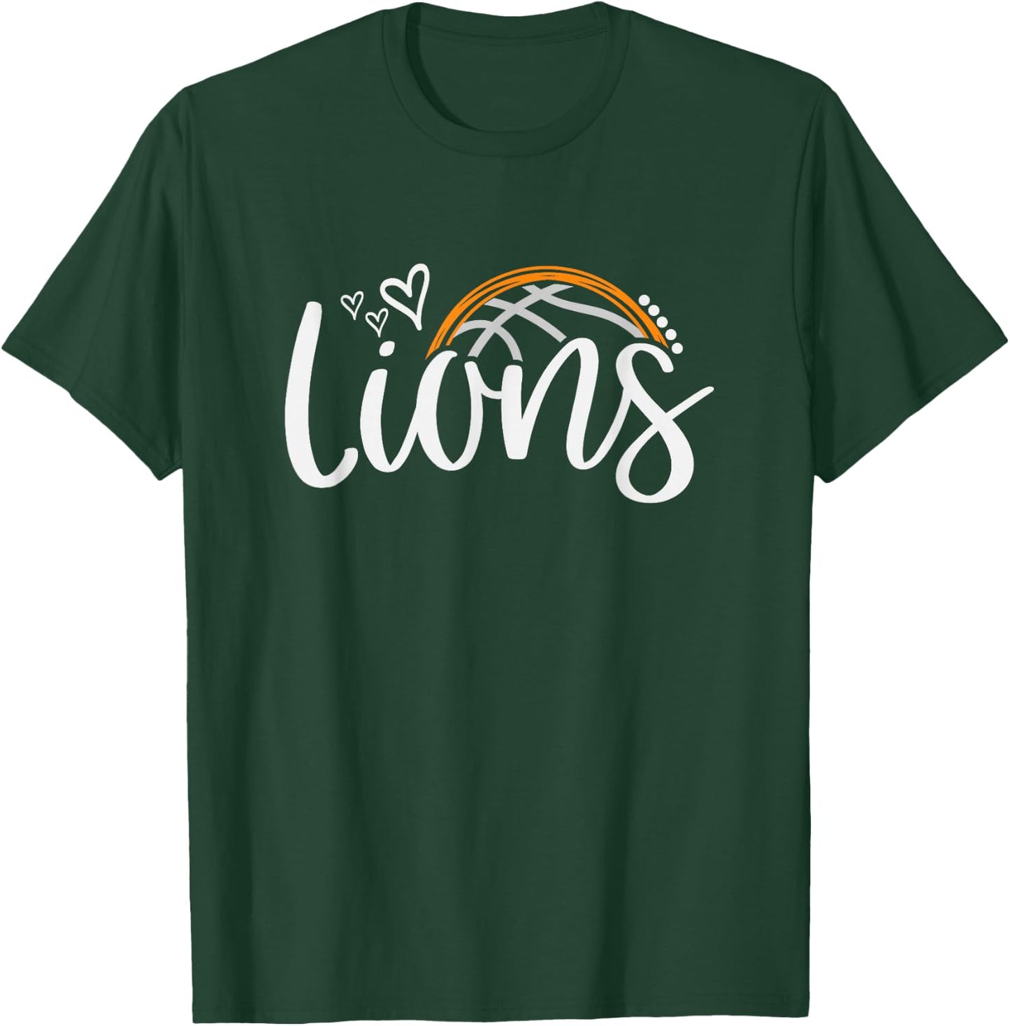 Basketball Lions School Sports Fan Team Spirit T-Shirt - T-Shirt | Forest
