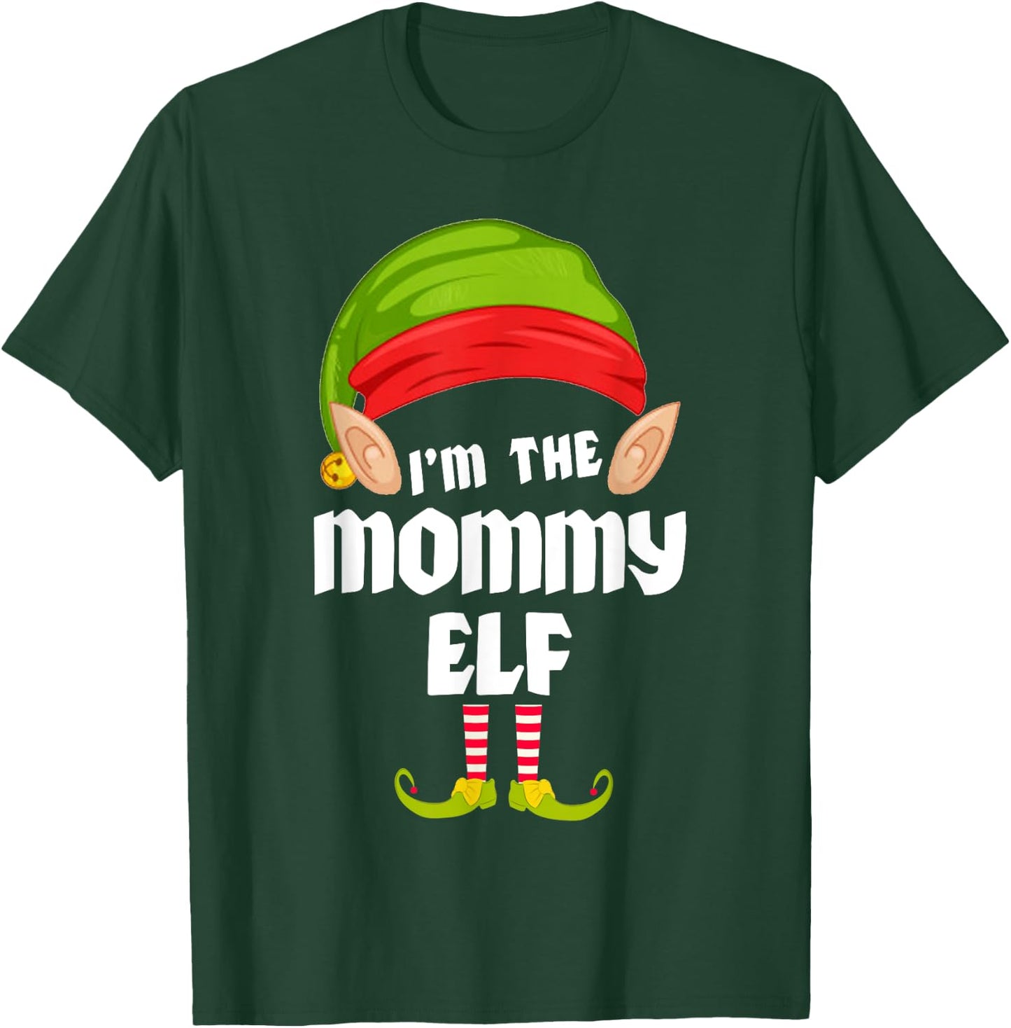 Funny Mommy Elf Matching Family Group PJ Christmas T-Shirt - T-Shirt | Forest